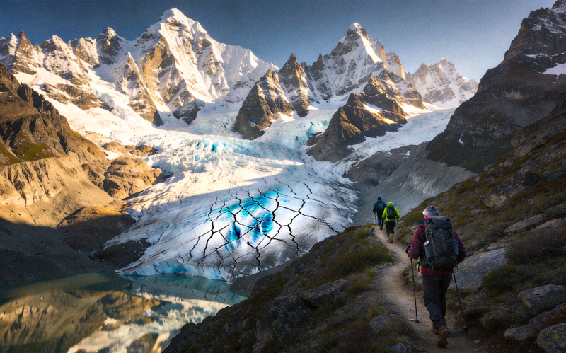 巴塔哥尼亚百内国家公园W线徒步，壮观的冰川与山峰